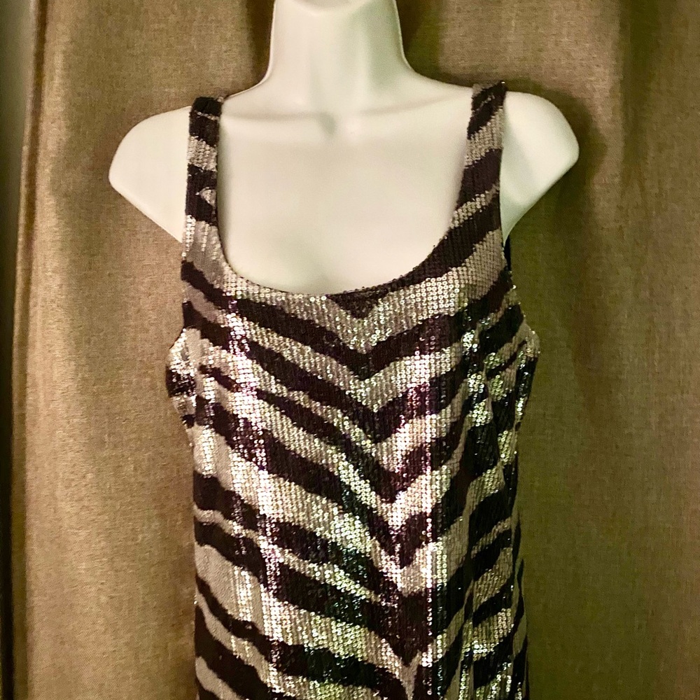 Almost Famous Black and Silver Sequin Dress